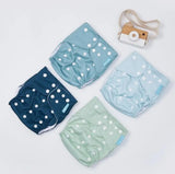 Cloth nappy & insert bundle (4 nappies & 4 bamboo charcoal inserts) in OCEAN DREAM