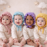 Woolen Ruffle Bonnet – Soft, Stylish & Cozy Baby Hat