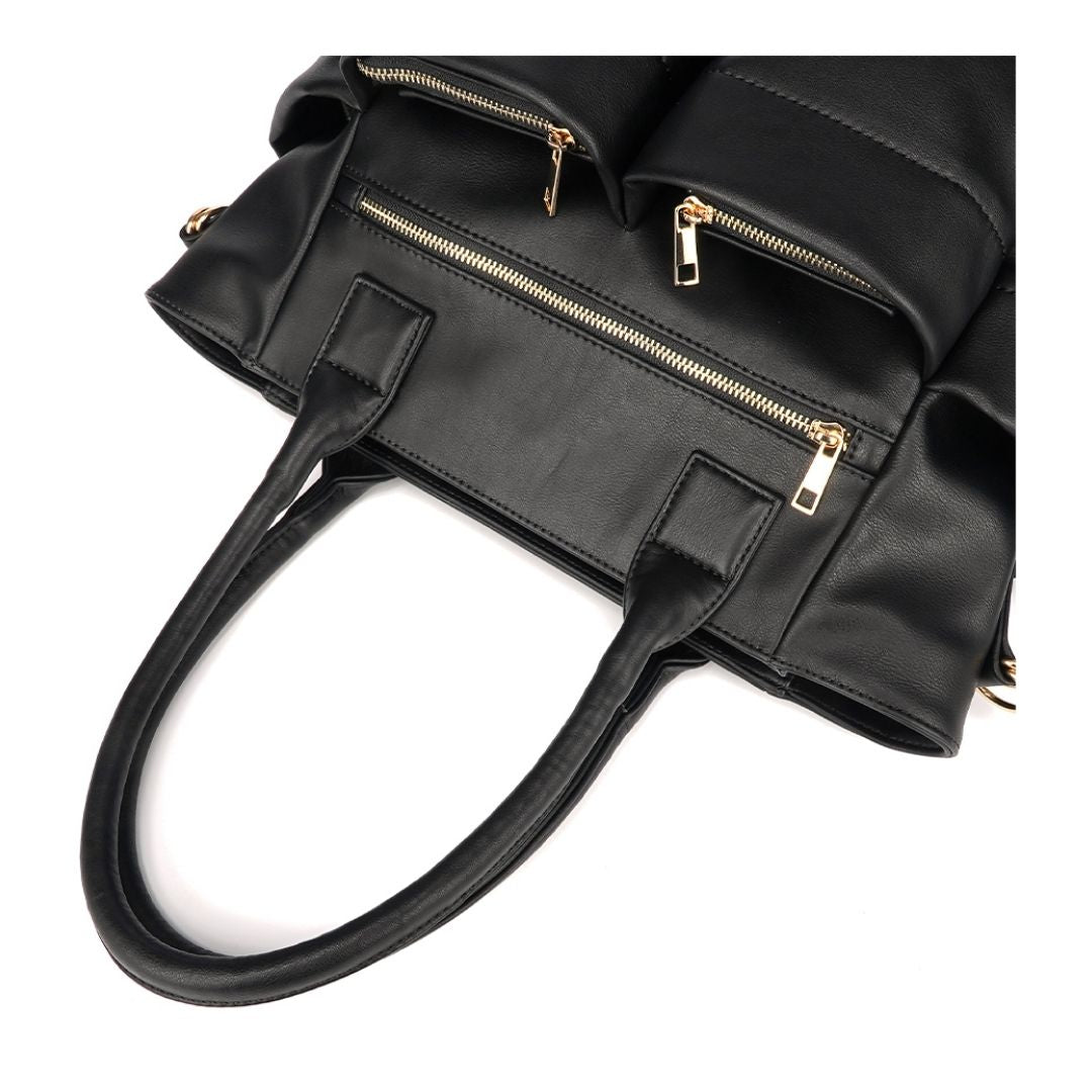 Vegan leather premium nappy handbag style tote with change mat