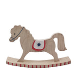 Wooden rocking horse toy or shelf ornament