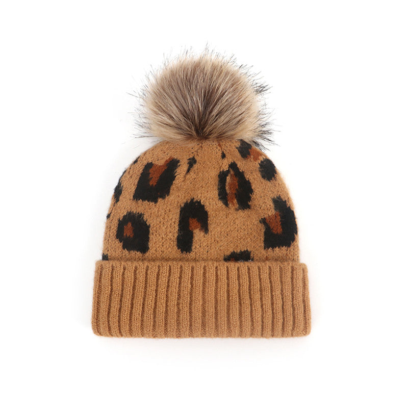 Leopard print beanies - winter hats for baby and toddler