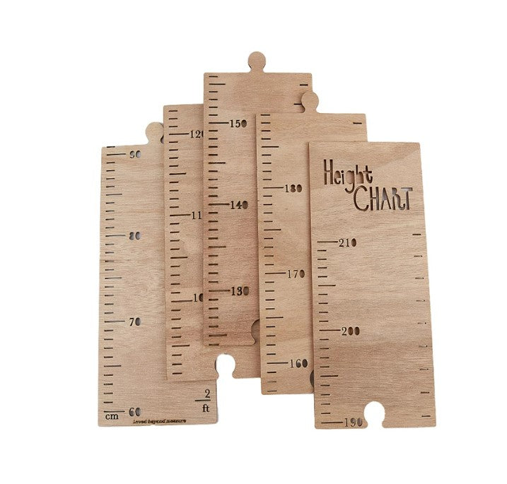 Wooden childrens height chart ruler keepsake in OAK