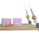 Sets of 2 nordic wooden cube ornaments DUO RANGE