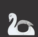 Unique and elegant wooden swan money box keepsake gift WHITE