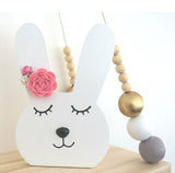Wooden bunny ornament - nursery decor