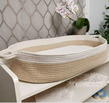Boho cotton rope moses portable change basket + mattress MOCHA/BEIGE