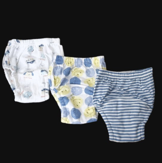Cloth pull up toilet training nappy pants in HAPPY SAILOR (3 pack)