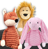 Cheeky little cord plush animals - fox, rabbit & lion