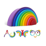 Large Silicone Rainbow Stacker – Montessori Educational Baby Toy (BPA-Free, 10 Piece)