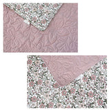 Dusty Mauve Quilted 4 piece cot set - hand made (double sided) 4 piece