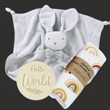Bow tie bunny comforter gift sets for baby