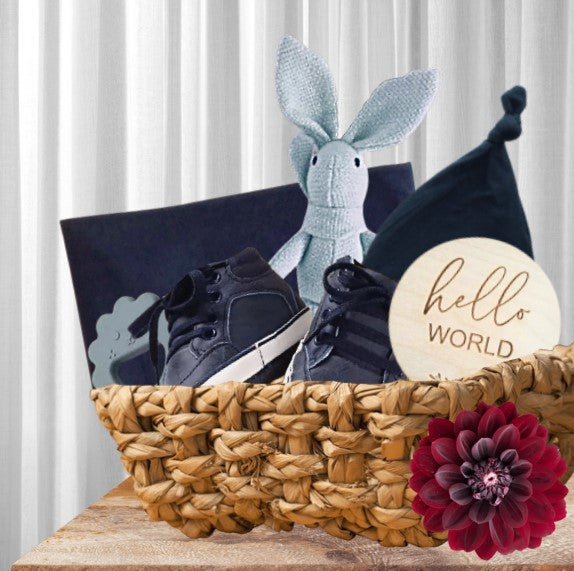 Jersey gift box - 6 piece baby gift set in NAVY