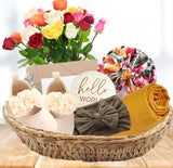 Snuggle bug newborn baby gift box - 5 piece muslin set SUNNY