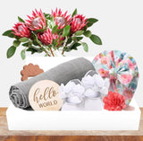 Snuggle bug newborn baby gift box - 6 piece muslin set MANDY