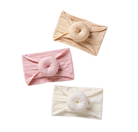 Donut knot textured baby headbands (3 pack)