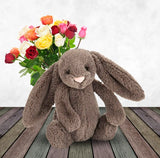 Large hush bunny sensory plush toy CHOCOLATE