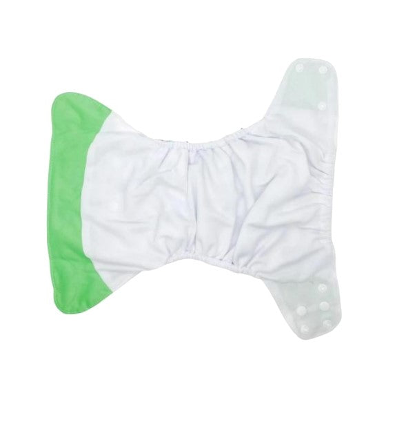 Cloth nappy & insert bundle (4 nappies & 4 bamboo charcoal inserts) in LIME TROPICS