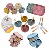 Silicone toddler feeding sets