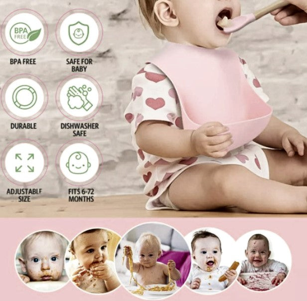 7 piece silicone baby feeding sets (suction grip tableware) various colours