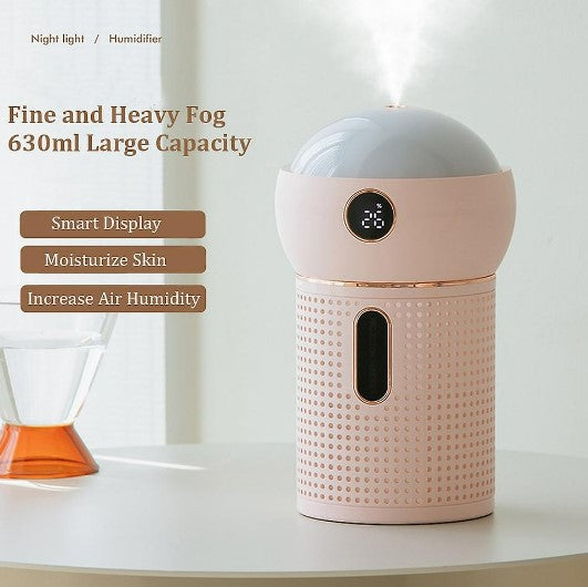 3-in-1 Portable Ultrasonic Humidifier with 360° Dynamic Projection Night Lights