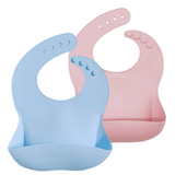 Silicone bib with food catcher VARIOUS COLOURS